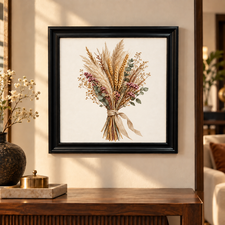 Dried Wheat Bundle Wall Art