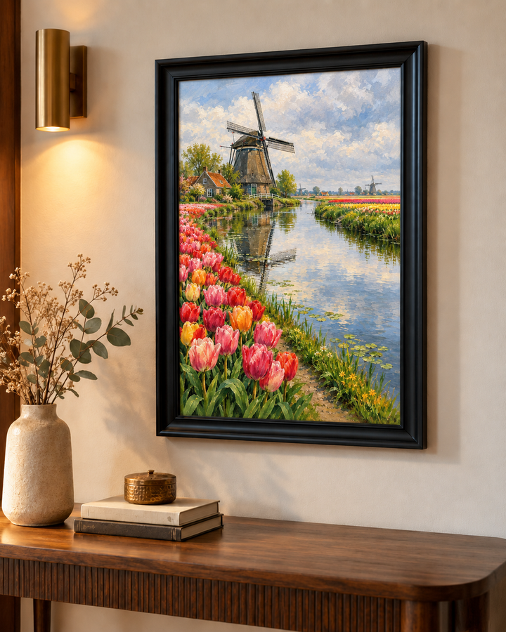 Dutch Windmill Canal Wall Art