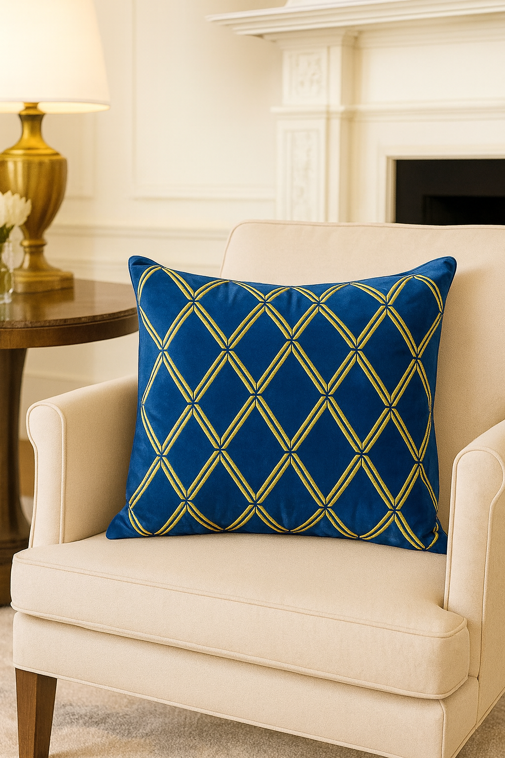 Royale Trellis Velvet Cushion Cover
