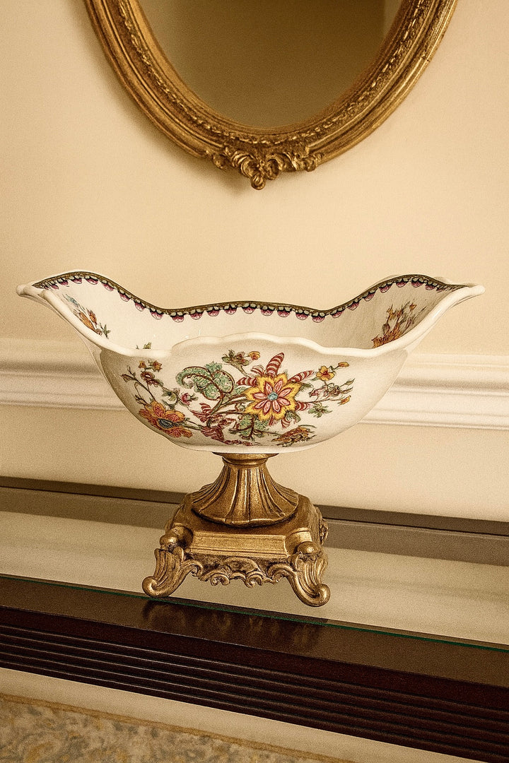 Maison d‚ÄôOr Ornate Ceramic Centerpiece Bowl