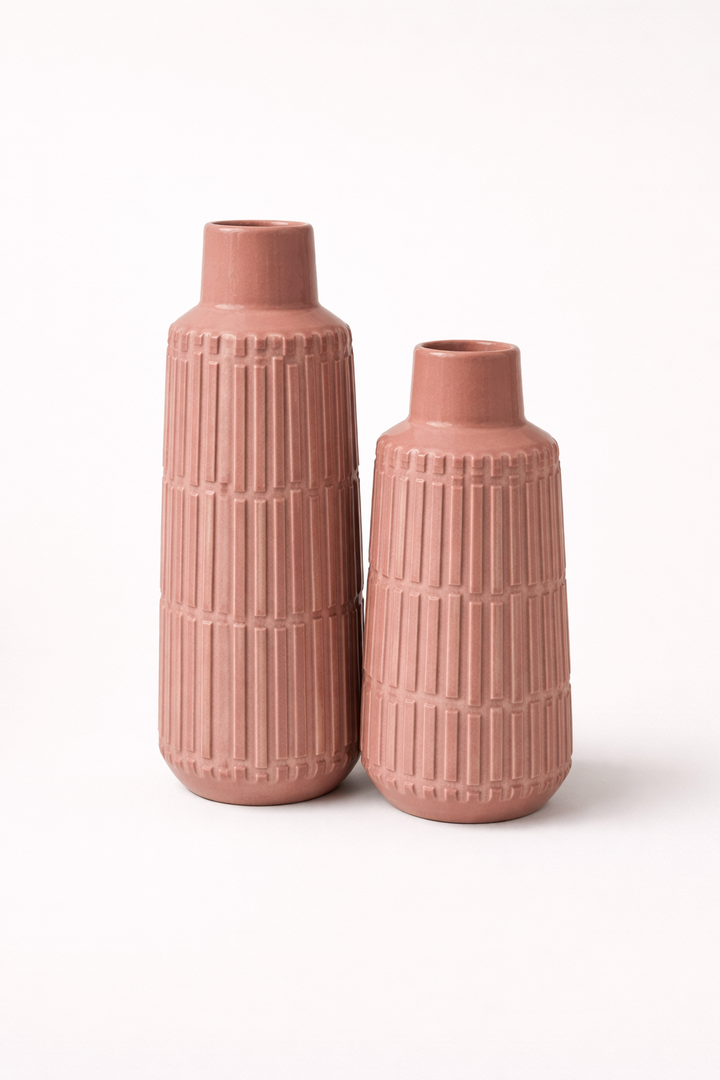 Rose Pillar Vase Set