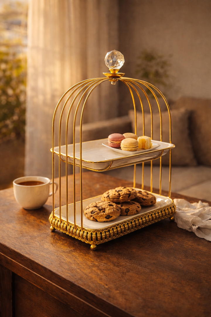 Imperial Delight Serving Stand - Rectangle Two Tier