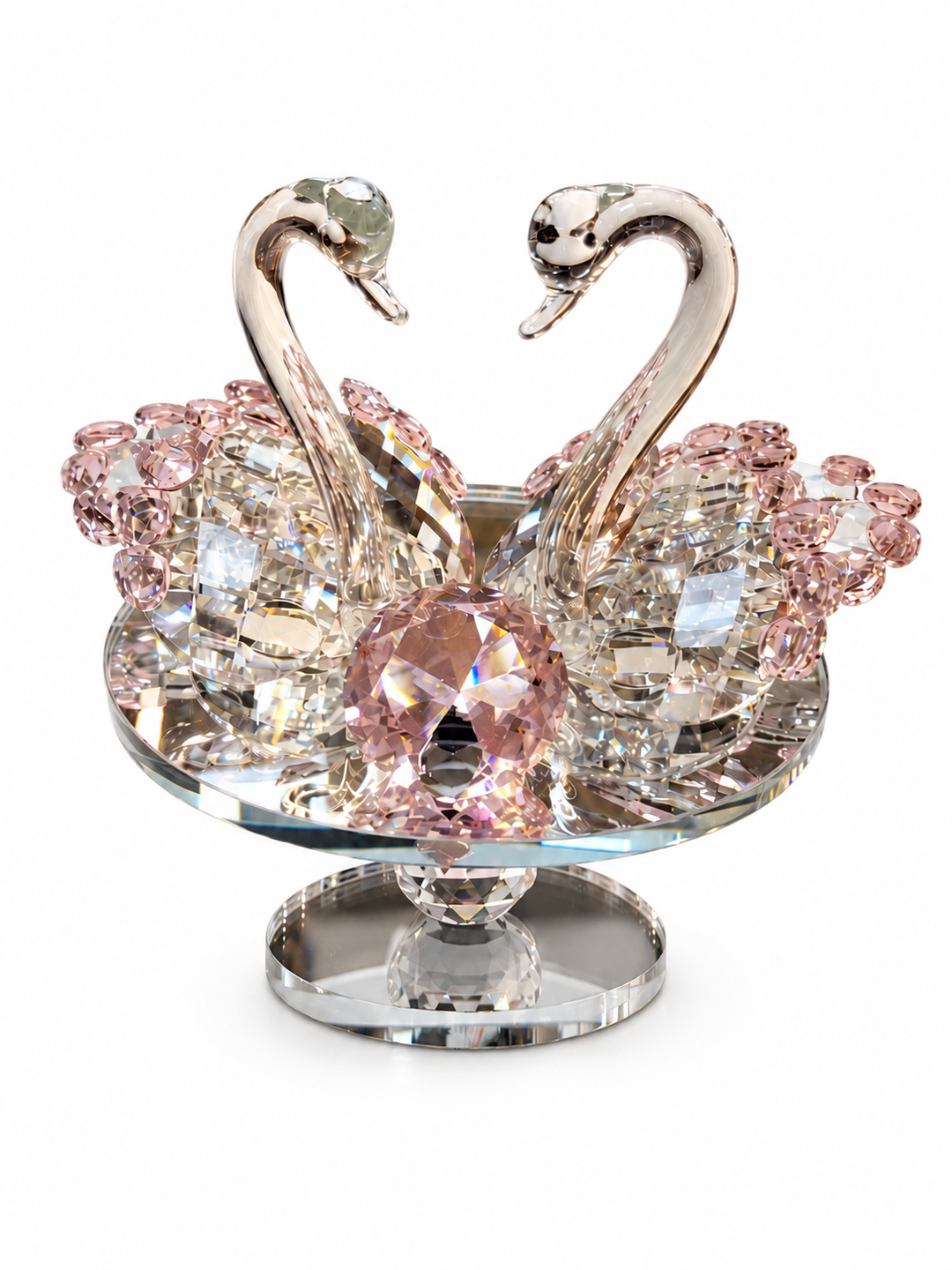 Crystal Pink Swan Centrepiece Decor