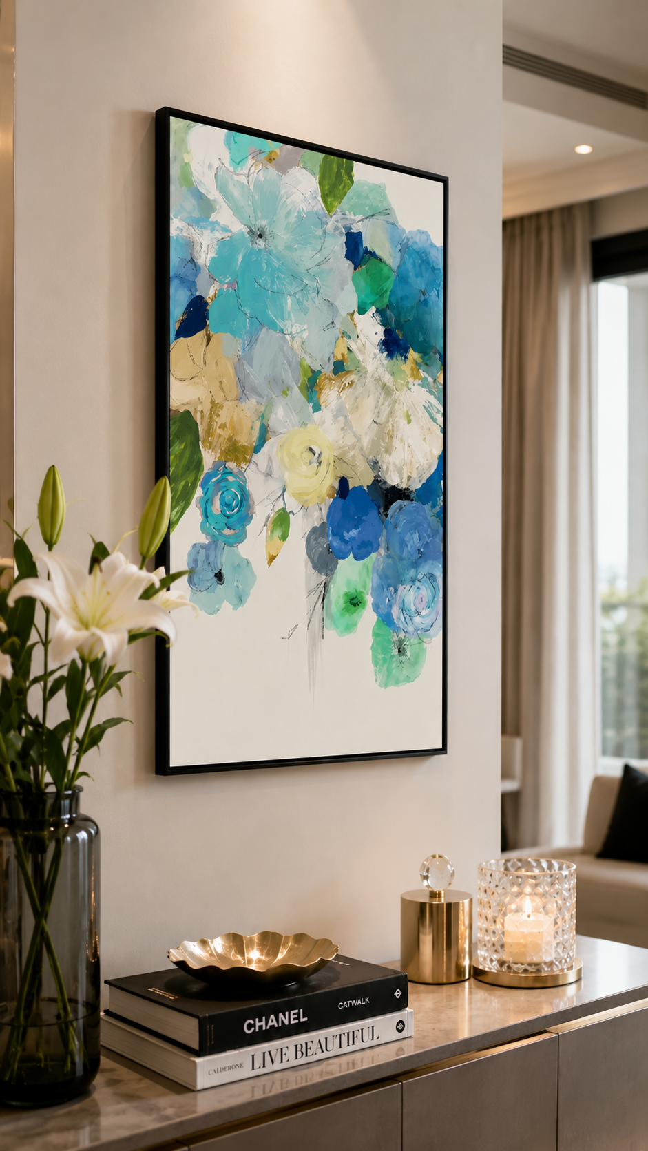 Azure Bloom Symphony Wall Art