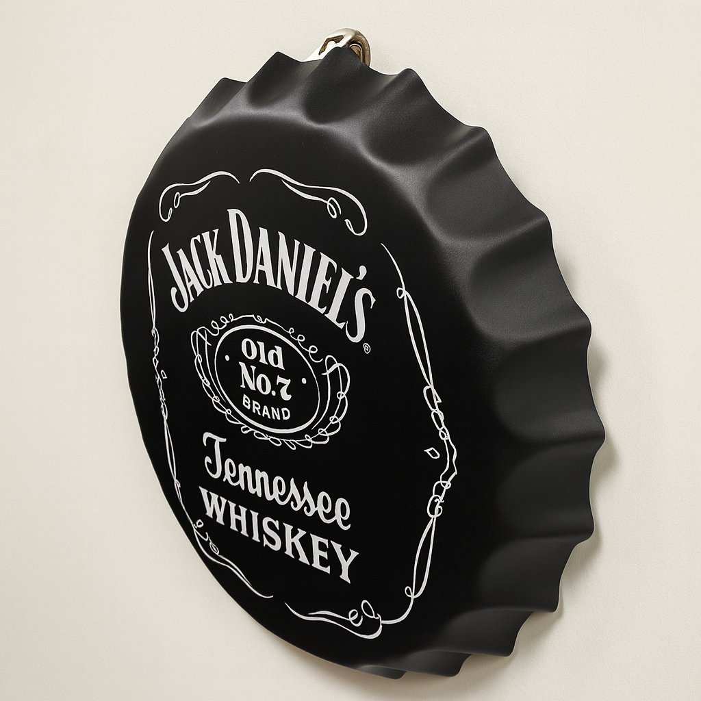 Jack Classic Black Metal Bottle Cap Wall Decor