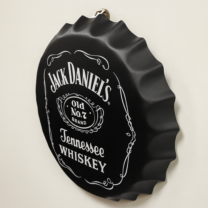 Jack Classic Black Metal Bottle Cap Wall Decor
