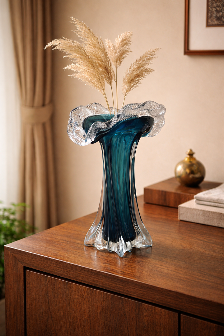 Marina Crest Glass Vase