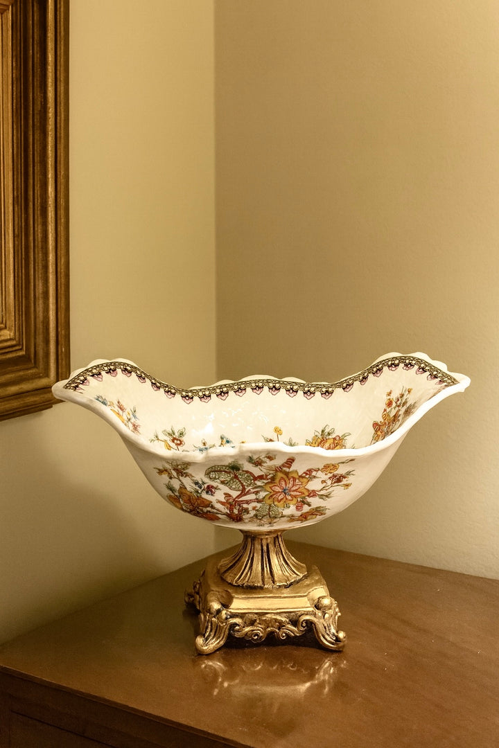 Maison d‚ÄôOr Ornate Ceramic Centerpiece Bowl