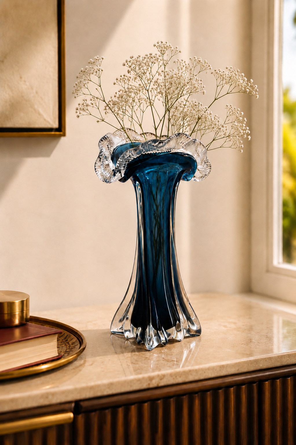 Marina Crest Glass Vase