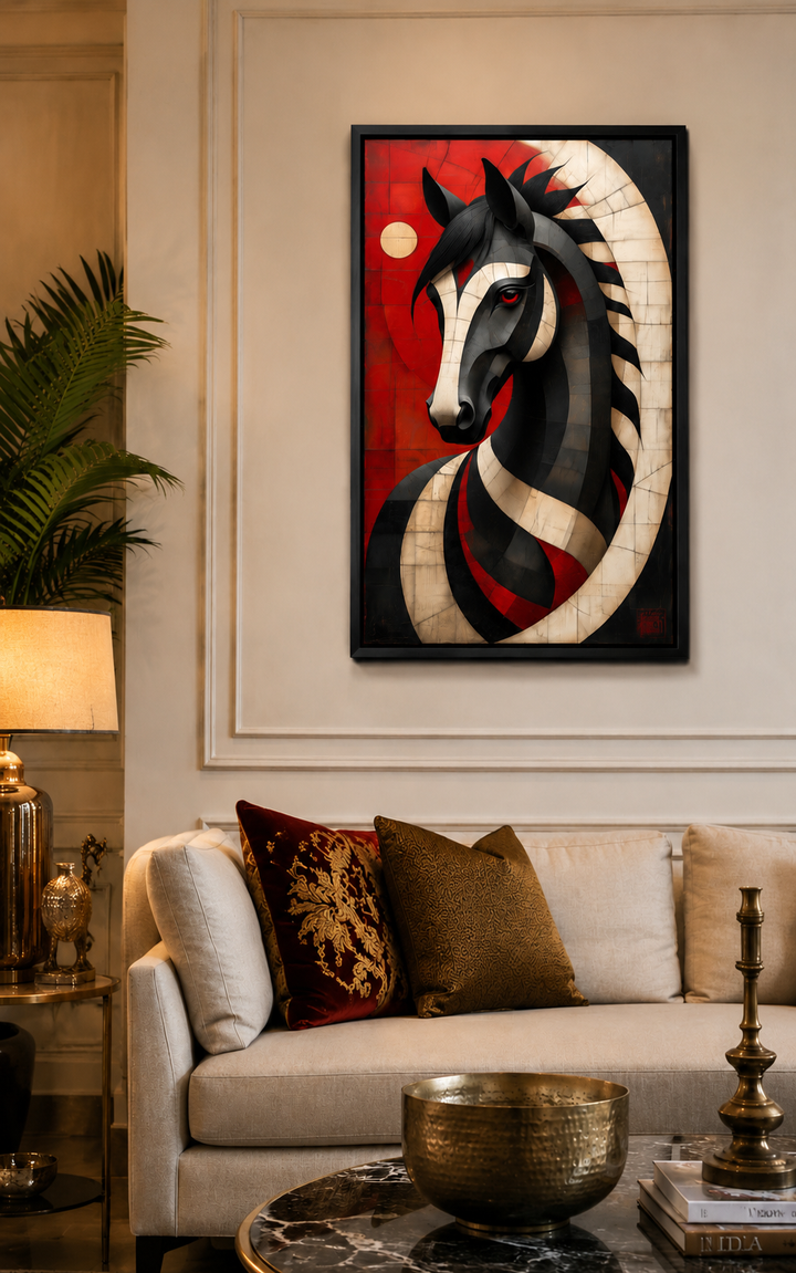 Crimson Stallion Wall Art