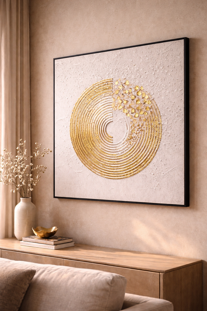 Golden Orbit Canvas Wall Art