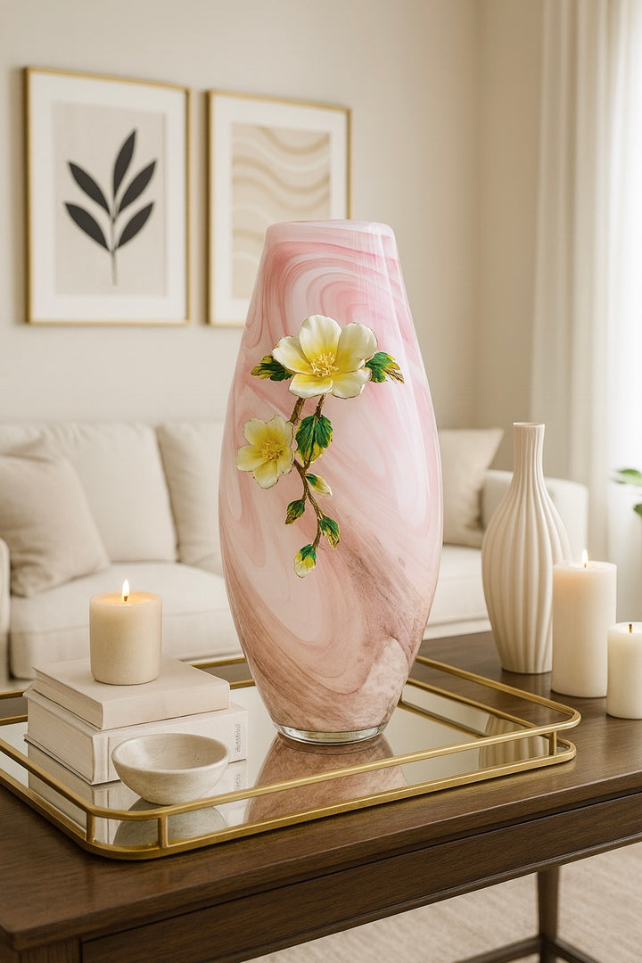 Roselia Bloom Glass Vase
