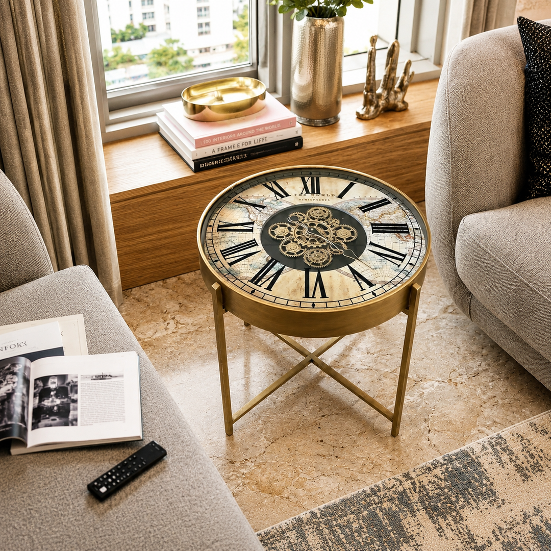 Globetrotter Clock Table