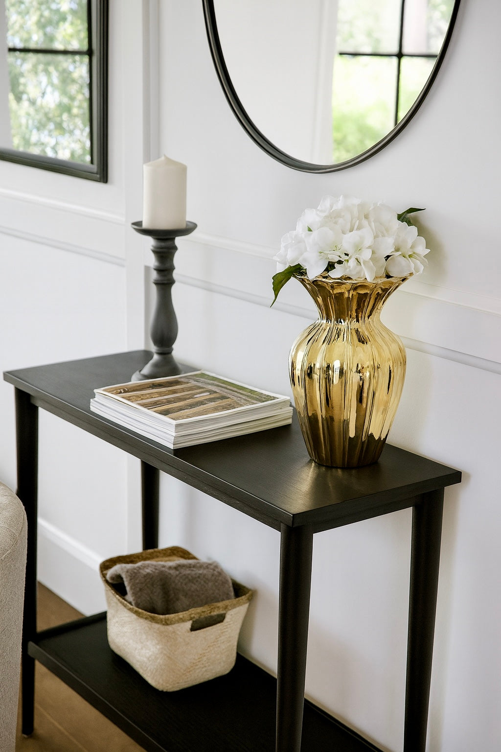 Elysia Gold Fluted Ceramic Vase