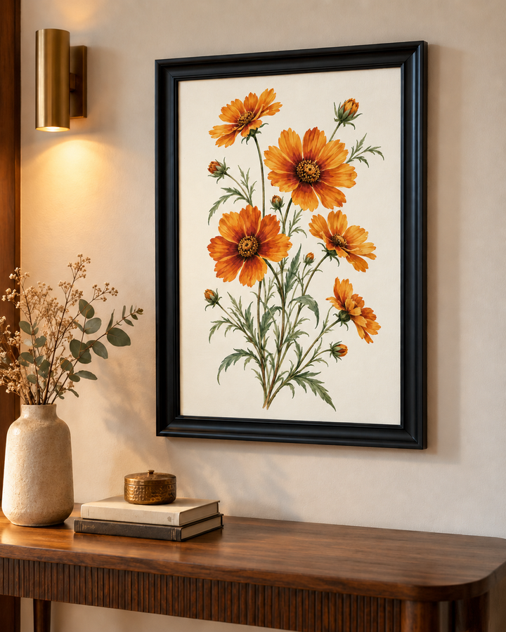Golden Coreopsis Spray Wall Art