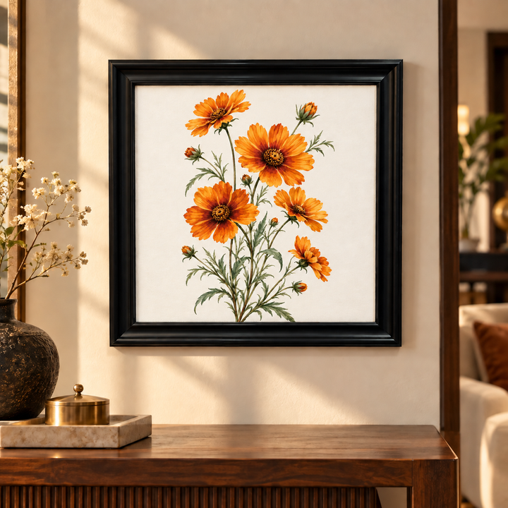 Golden Coreopsis Spray Wall Art