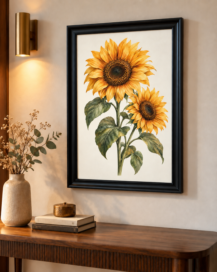Golden Sunflower Pair Wall Art