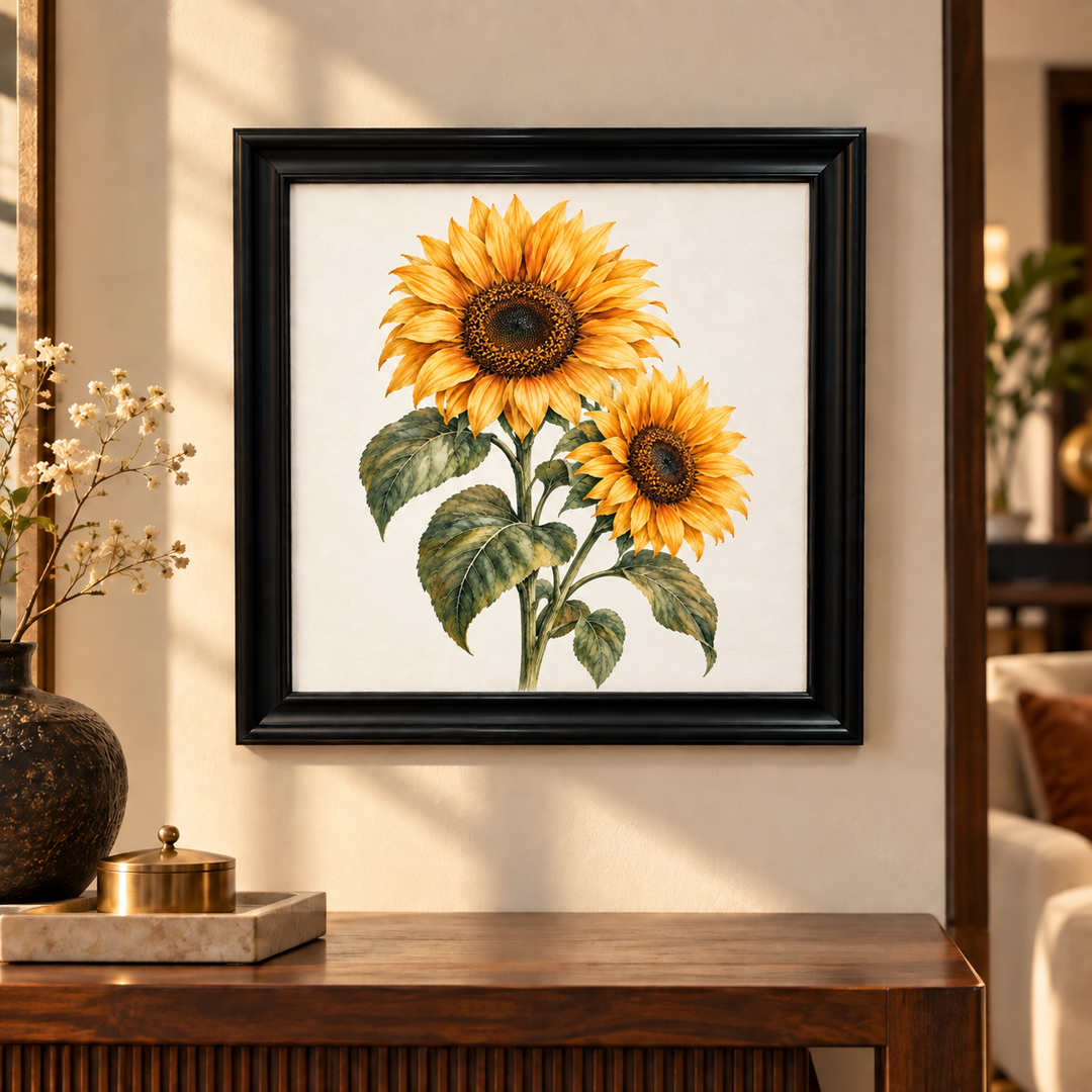 Golden Sunflower Pair Wall Art