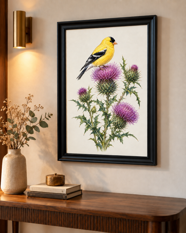 Goldfinch Among Thistle Wall Art