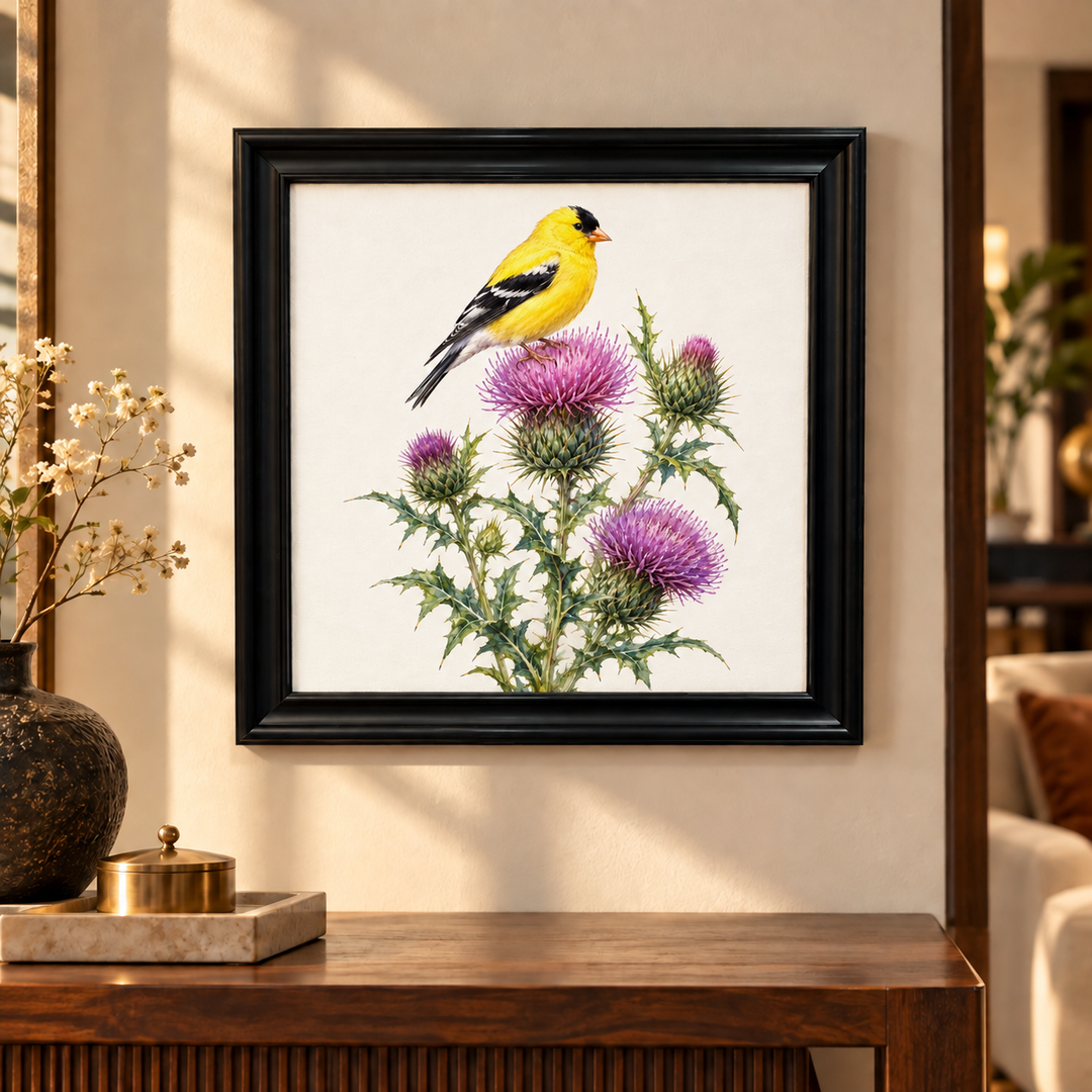 Goldfinch Among Thistle Wall Art