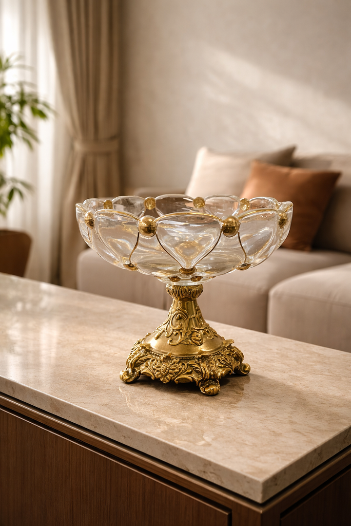 Baroque Crystal Pedestal Bowl