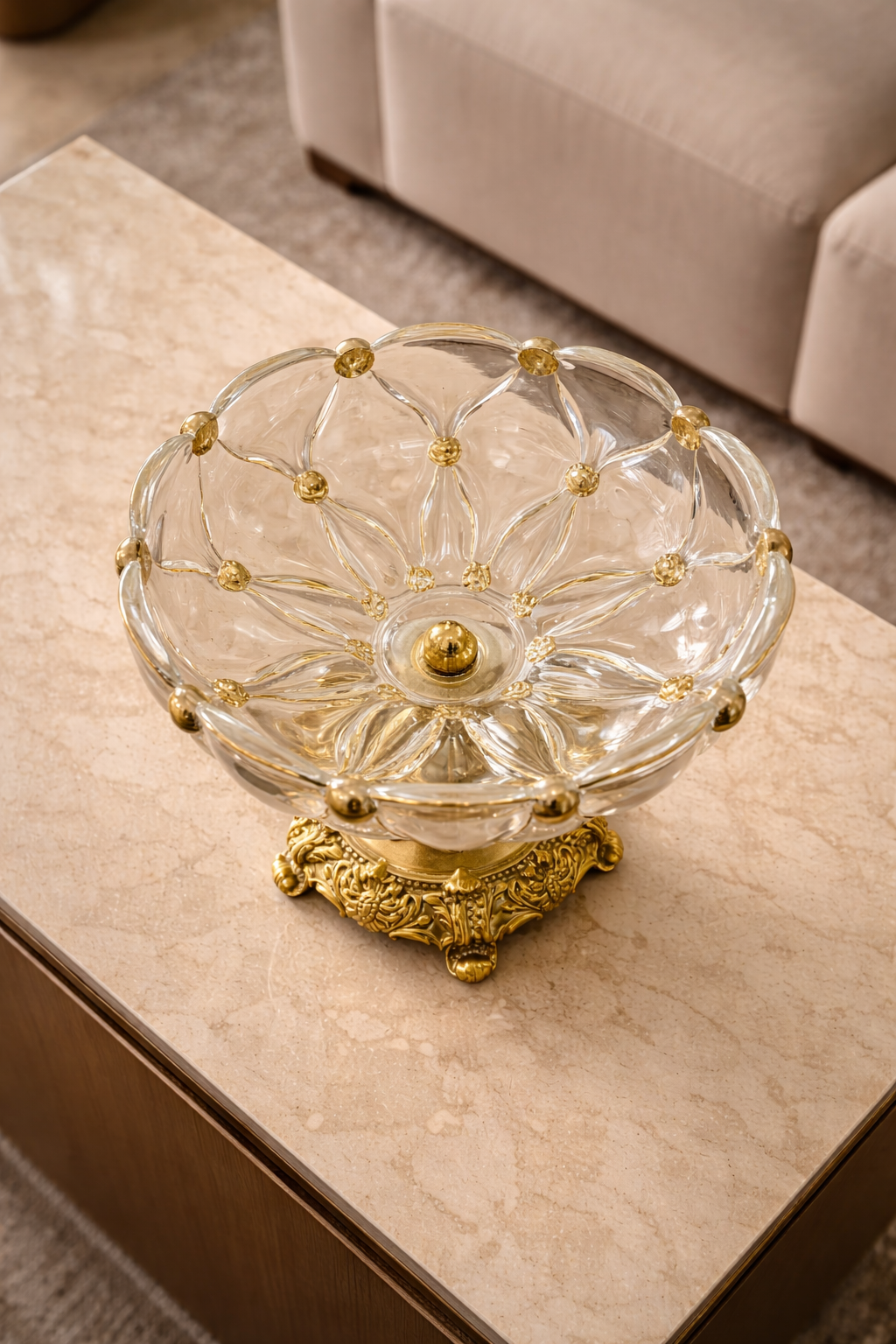 Baroque Crystal Pedestal Bowl