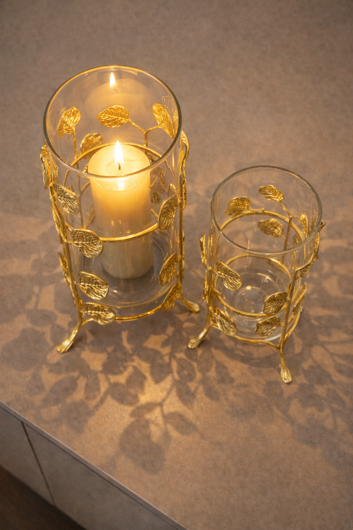 Gilded Petals Candle Stand Set