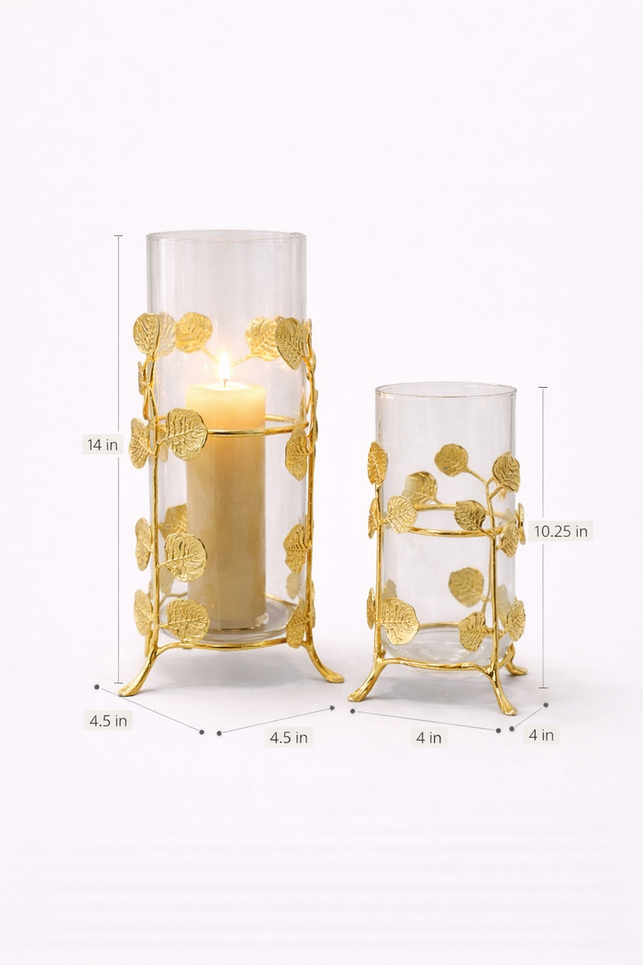 Gilded Petals Candle Stand Set