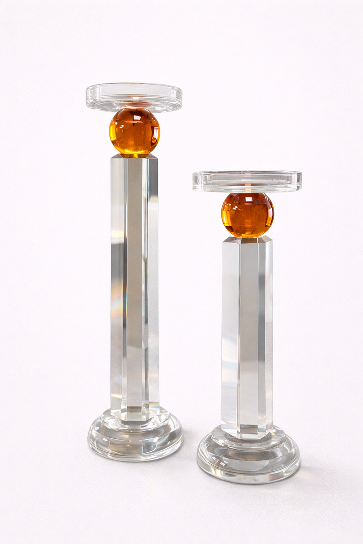 Lumine Sphere Crystal Candle Holder Set