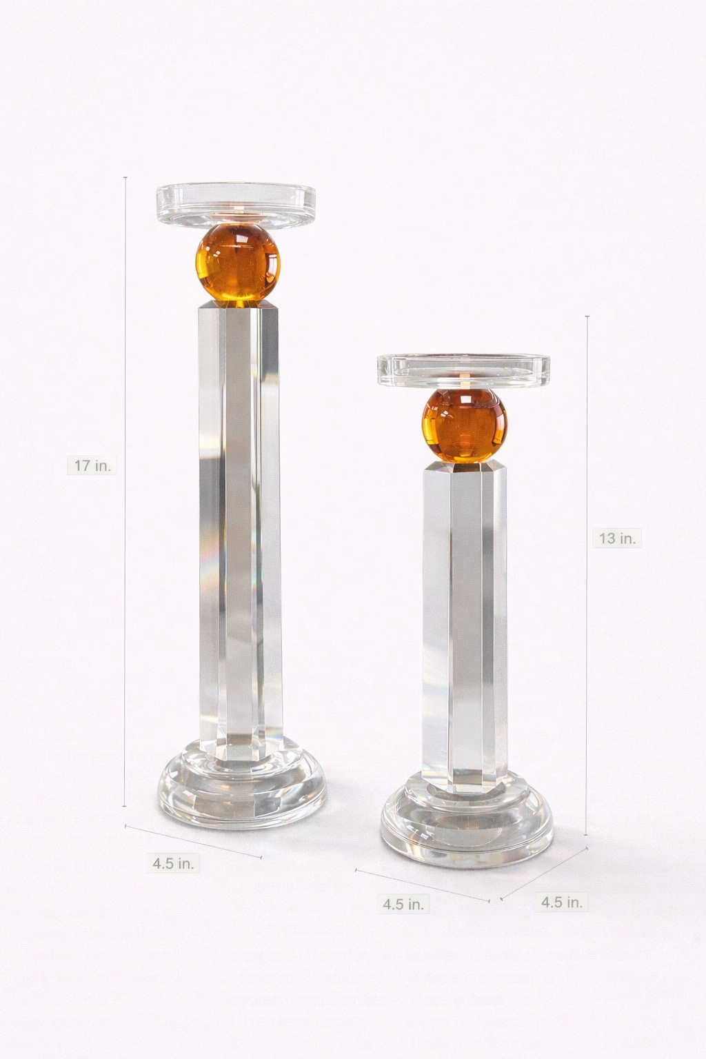 Lumine Sphere Crystal Candle Holder Set