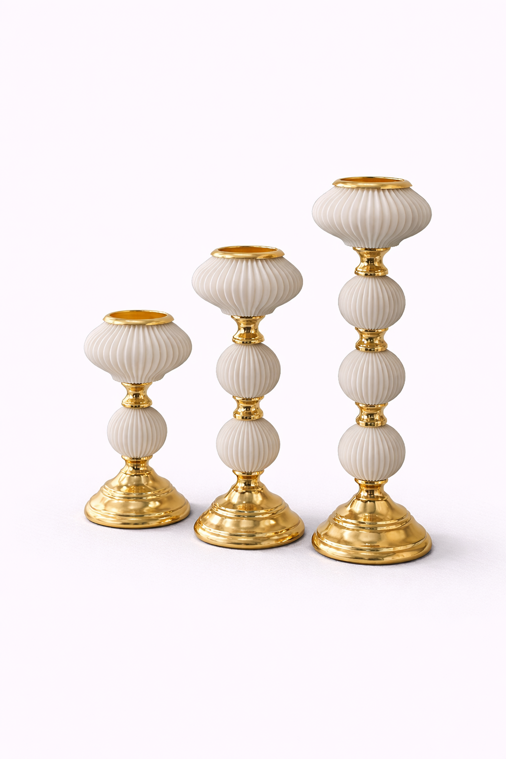 Ivory Grandeur Candle Holder Set