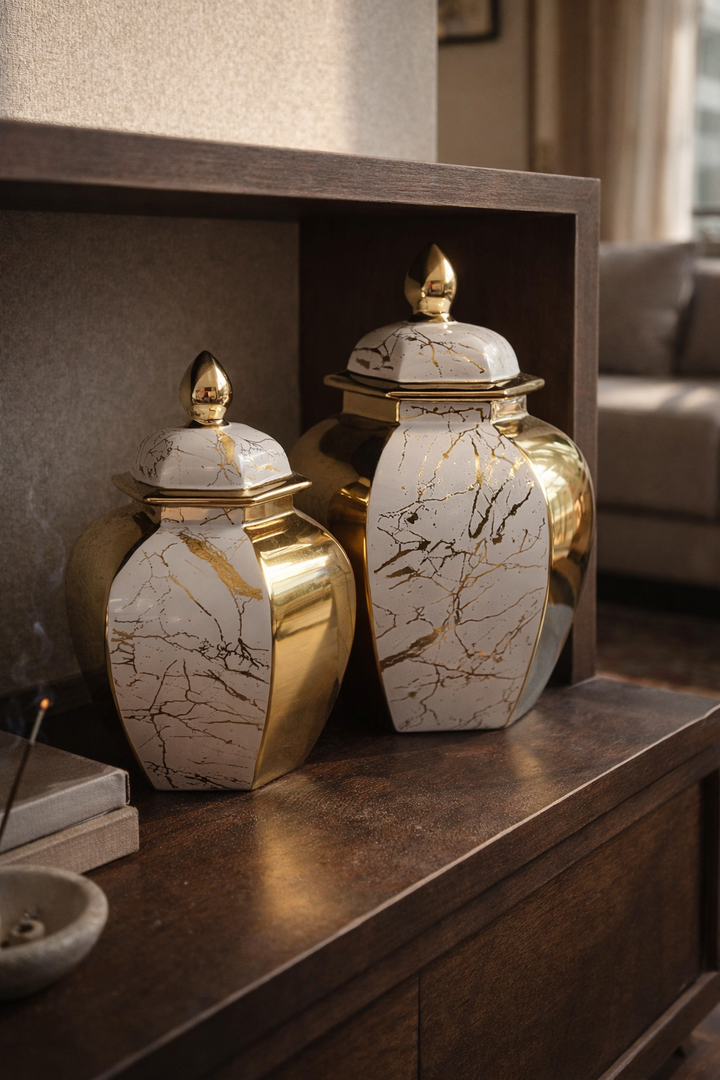 Auric Marble Vase Set