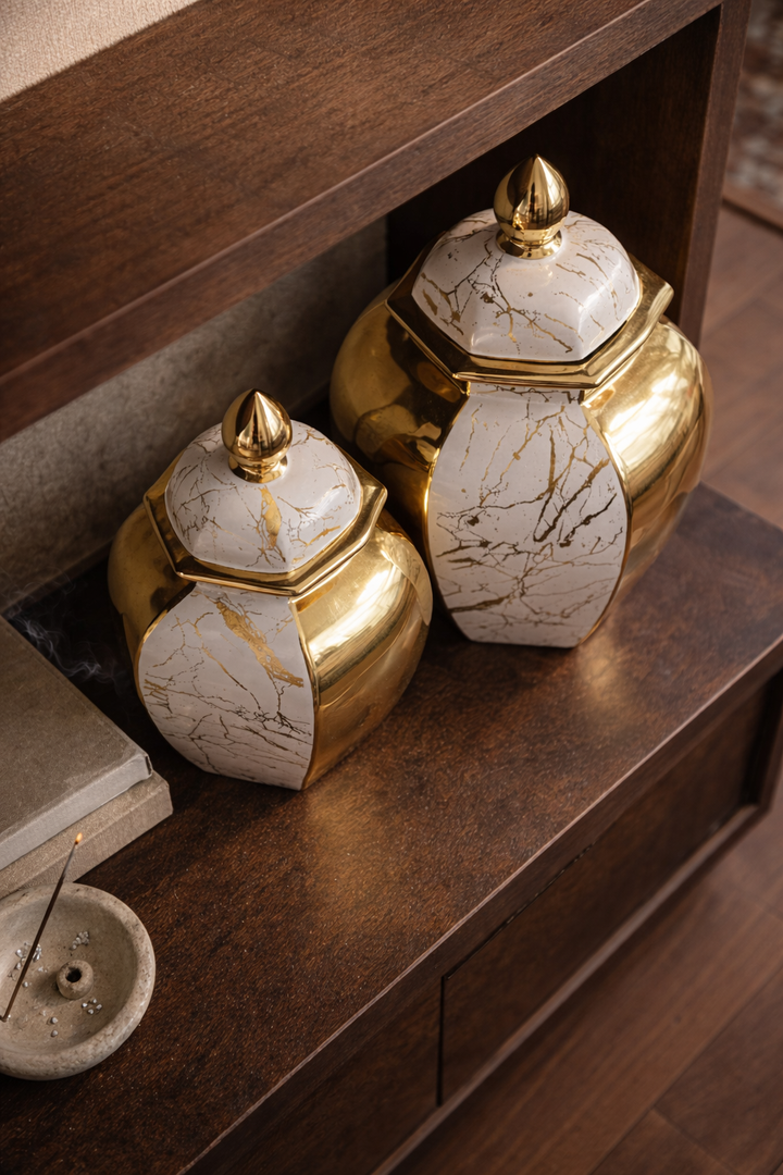 Auric Marble Vase Set