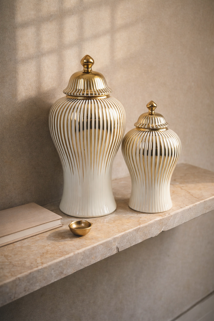Ivory Regal Vase Set