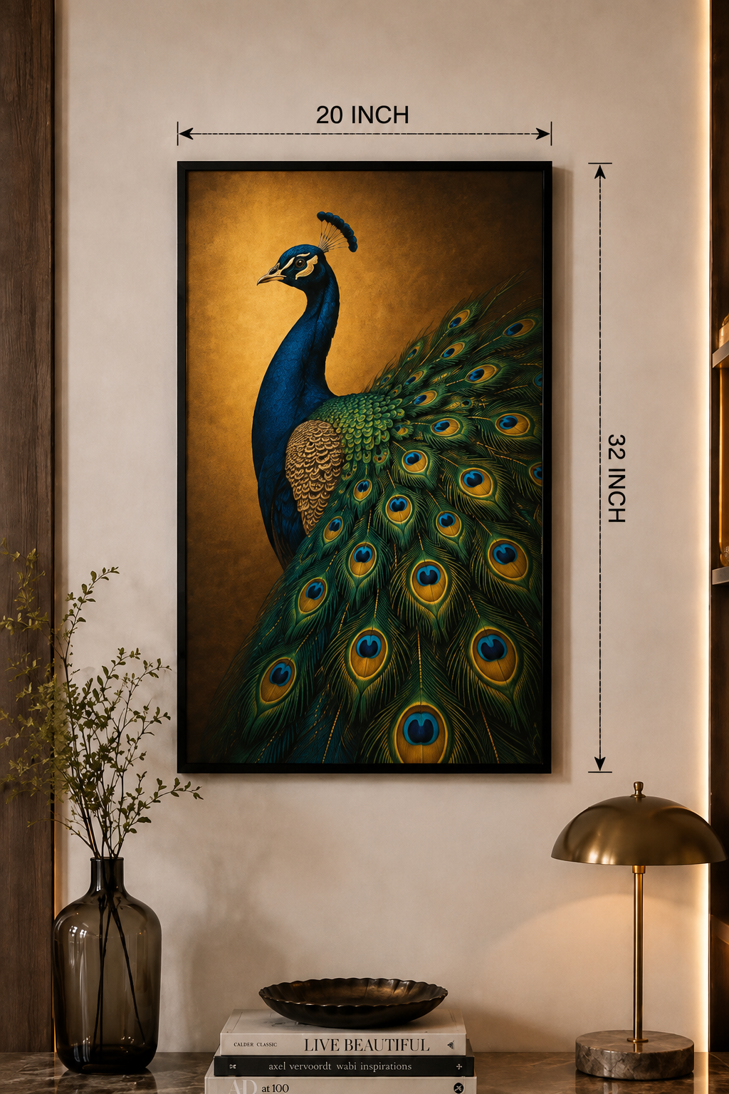 Emerald Plume Peacock Canvas Wall Art