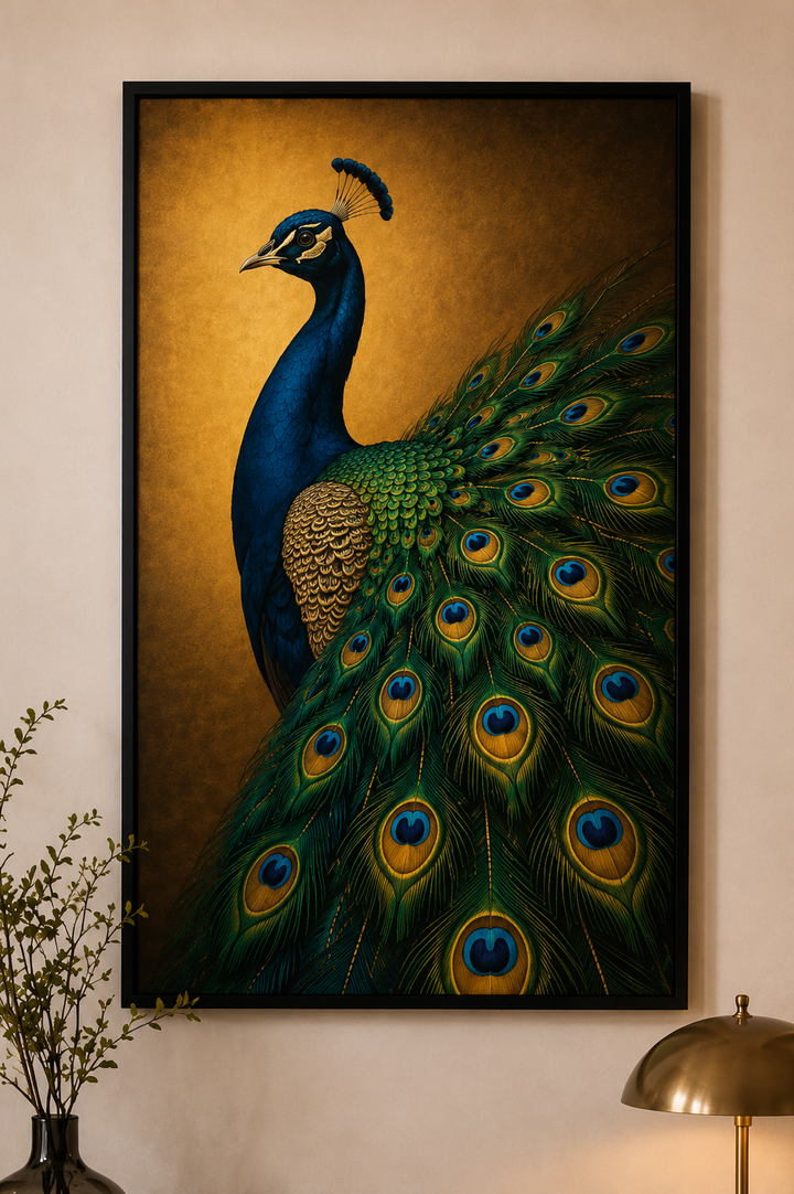 Emerald Plume Peacock Canvas Wall Art