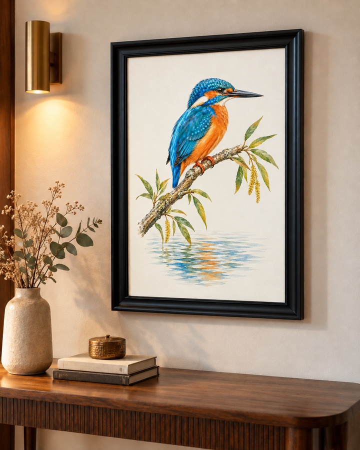 Kingfisher on a Branch Wall Art