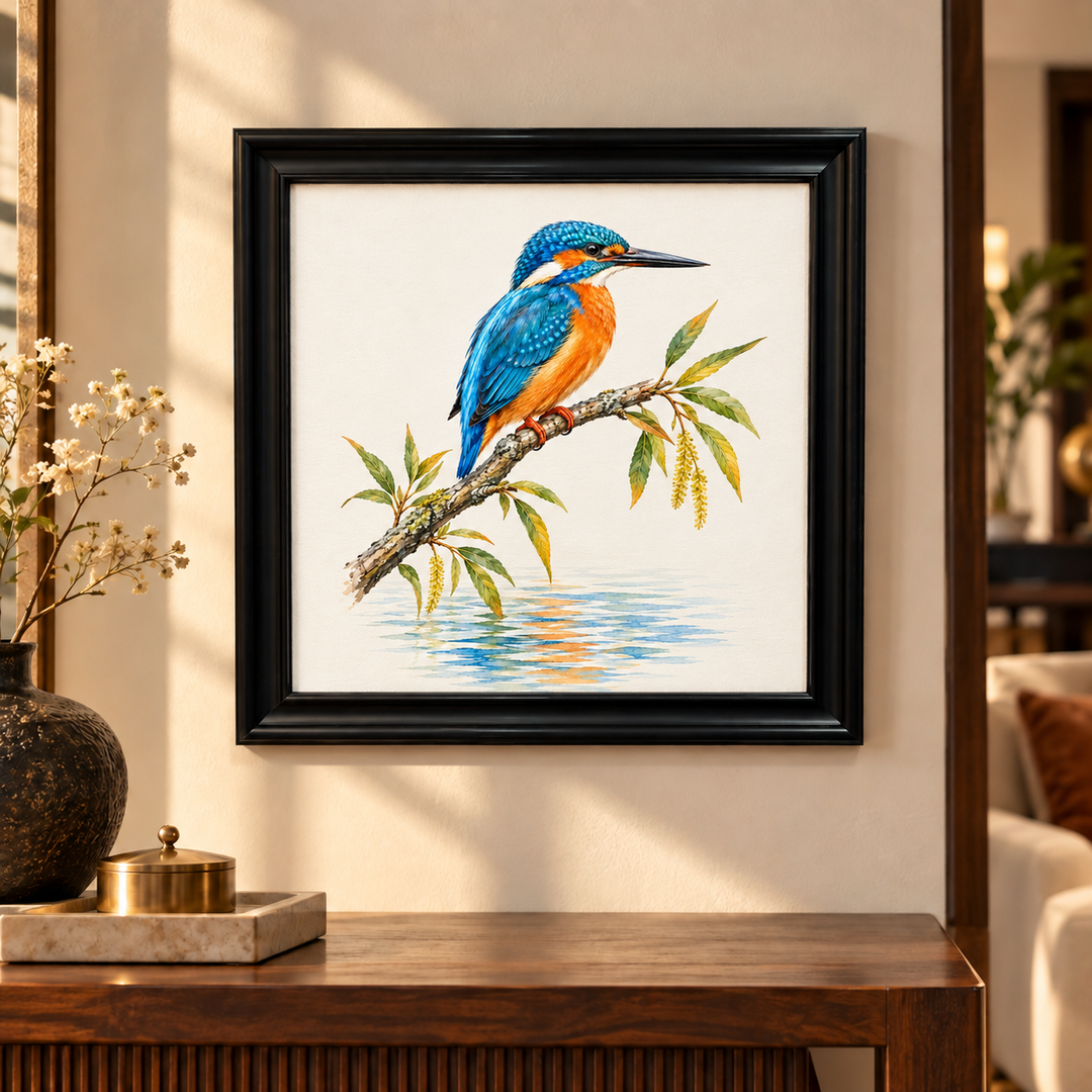 Kingfisher on a Branch Wall Art