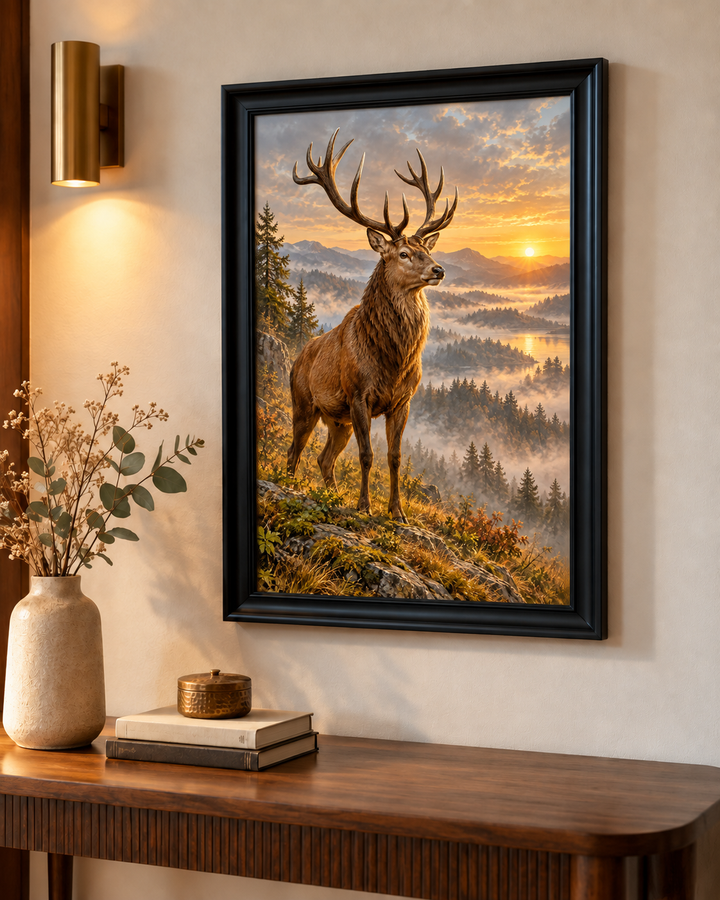 Majestic Stag with Antlers Wall Art