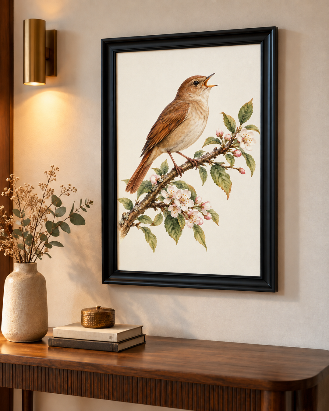 Nightingale Singing at Dusk Wall Art