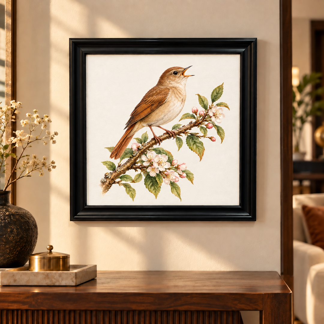 Nightingale Singing at Dusk Wall Art