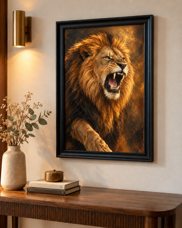 Roaring Lion Portrait Wall Art
