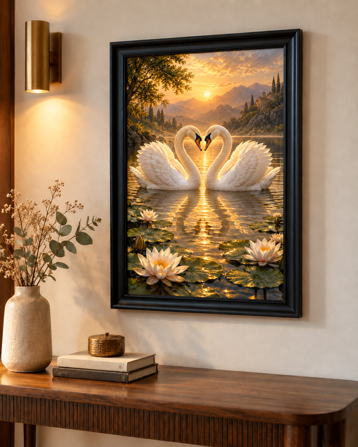Sacred Hansa Swan Pair Wall Art