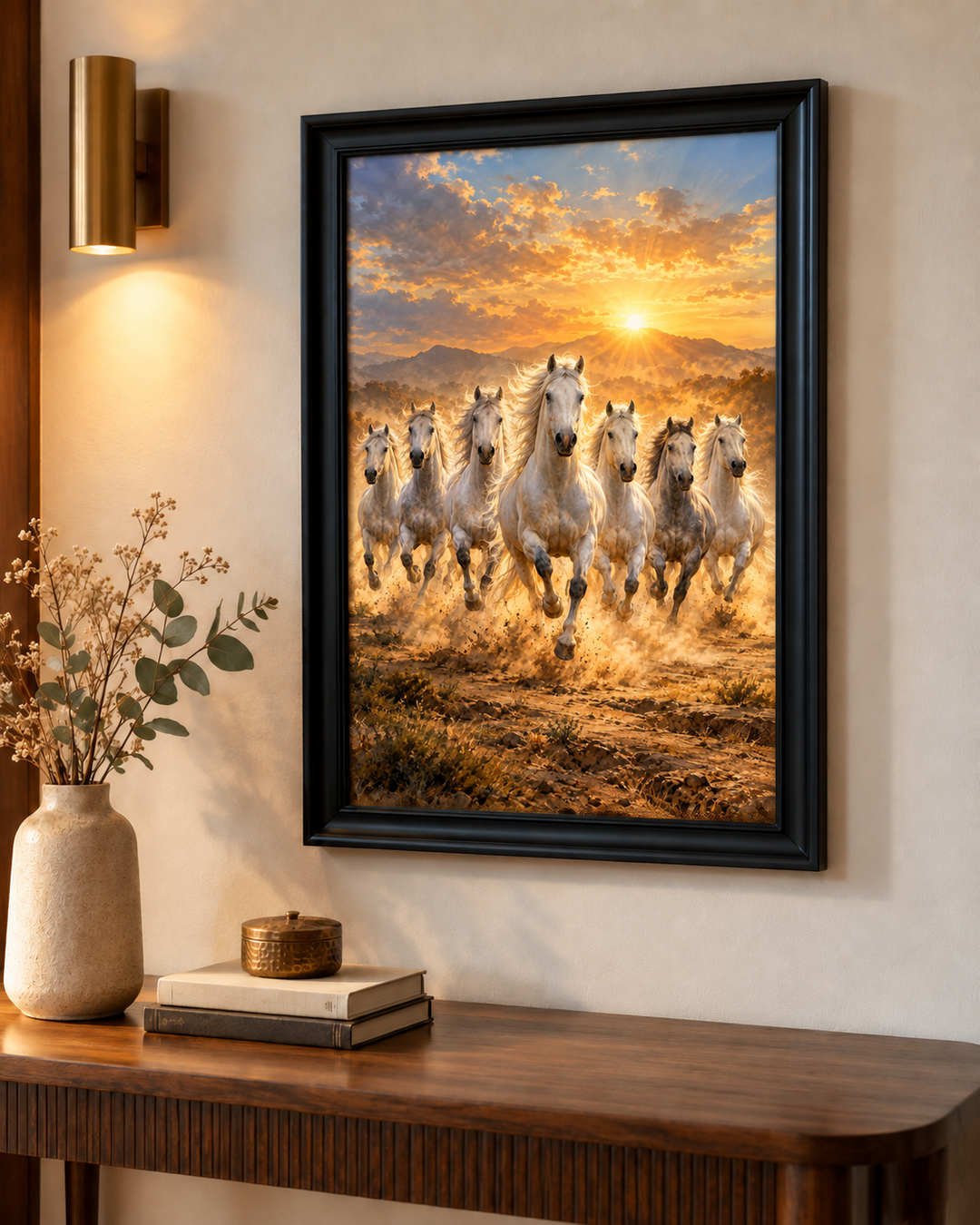 Seven Running Horses (Saat Ghoda) Wall Art