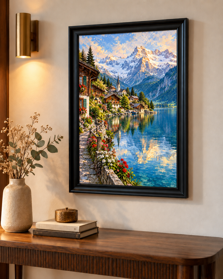 Swiss Alpine Village Wall Art