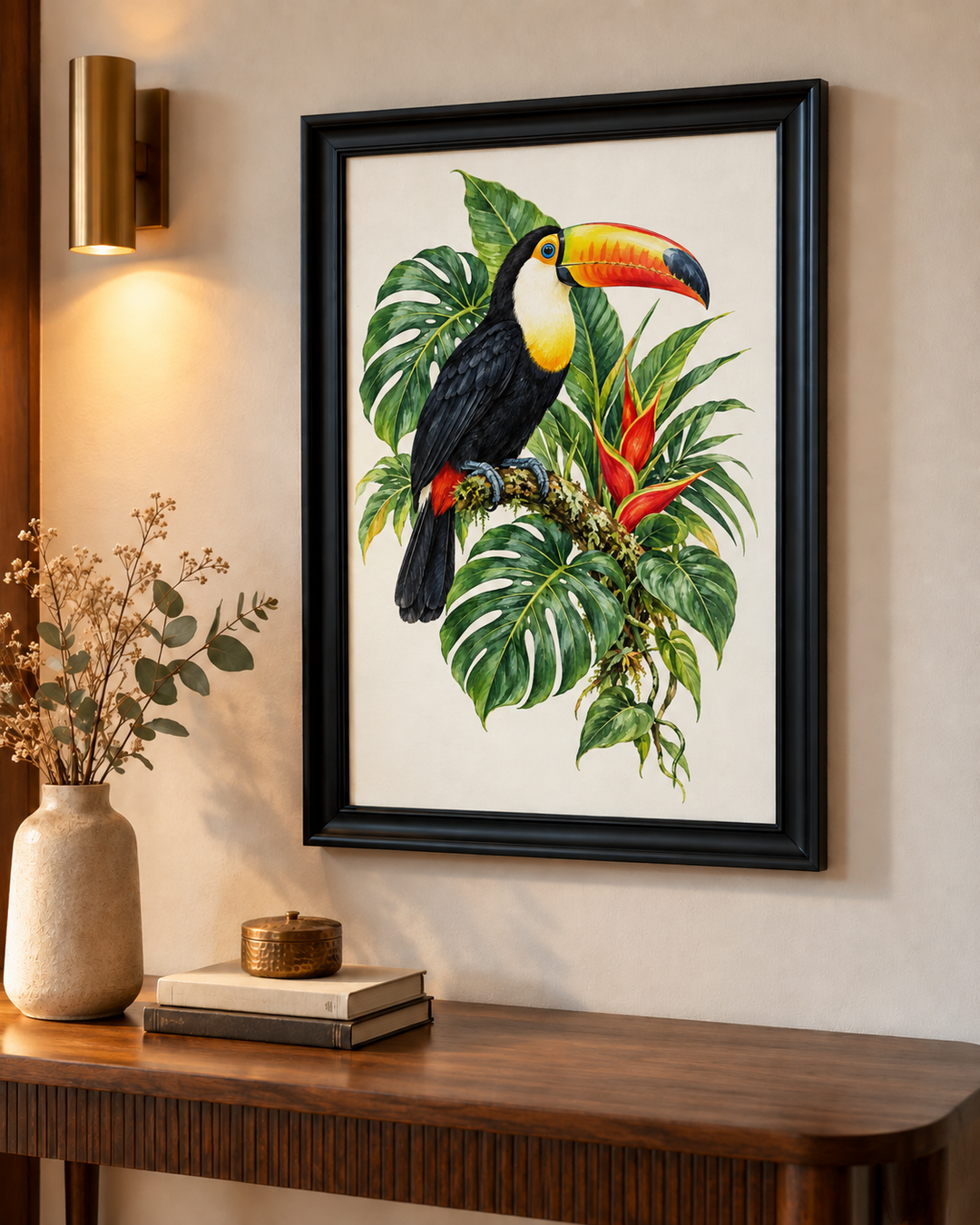 Toucan Among Tropical Leaves Wall Art