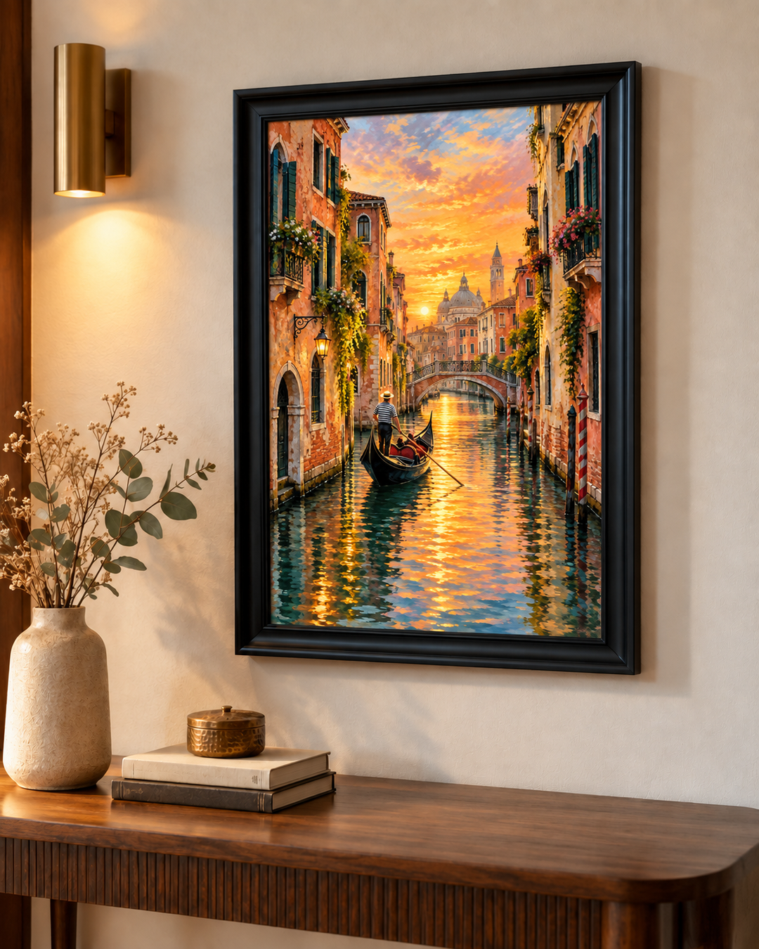 Venice Canal at Golden Hour Wall Art