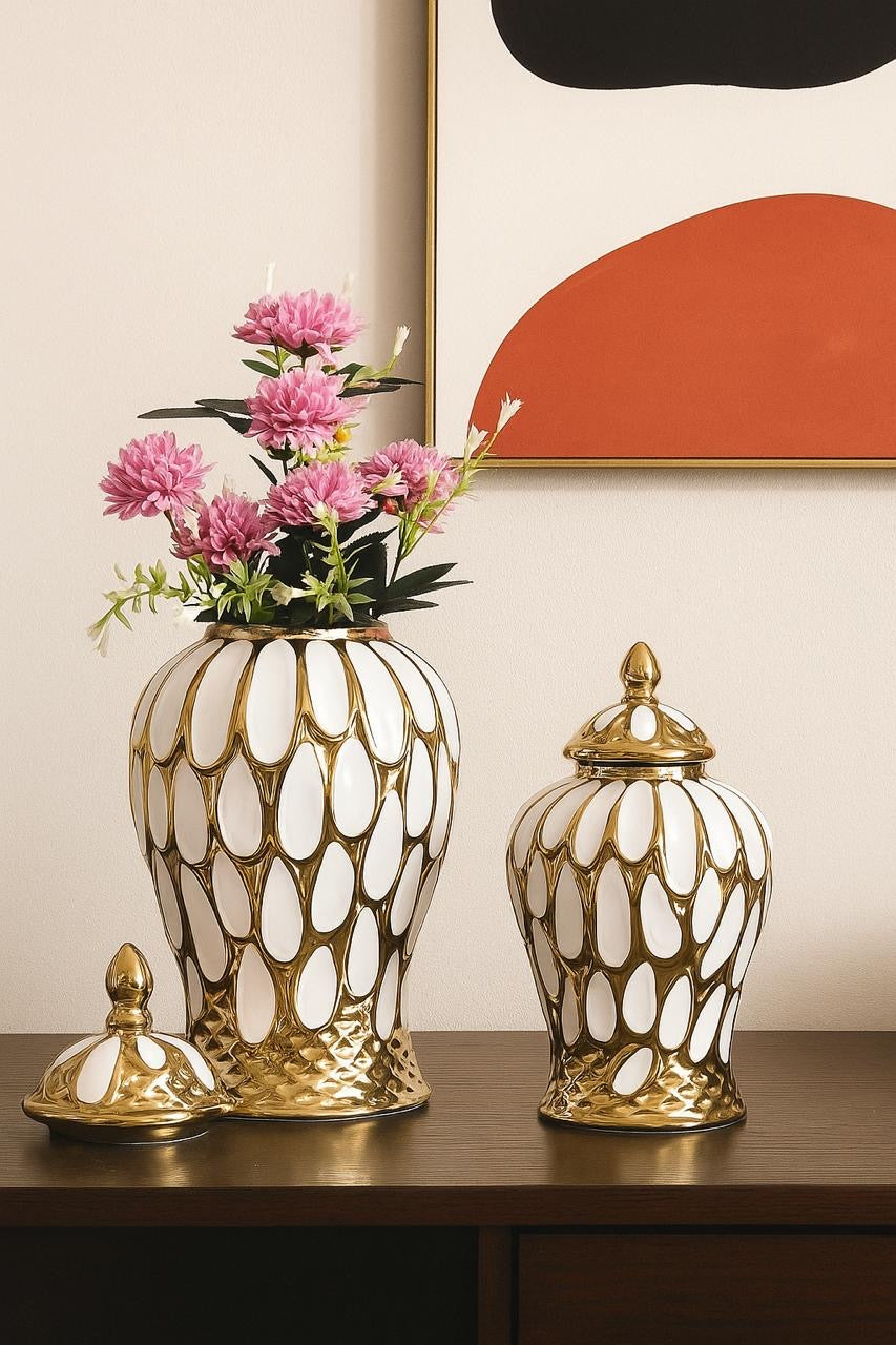 Golden Halo Vase Set