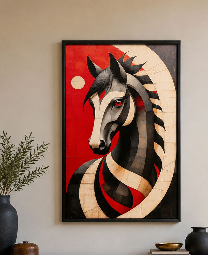 Crimson Stallion Wall Art
